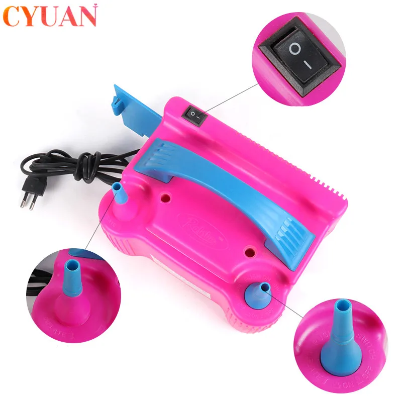 

220V AC Electric Balloon Inflator Double Hole Inflatable Air Ballon Pump Birthday Balloons Fast Aerated Tool Ballons Accessories