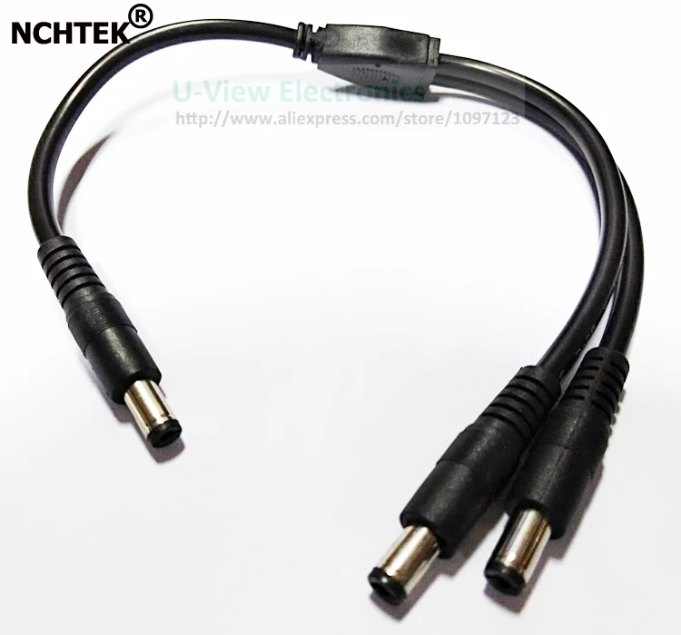 NCHTEK 18AWG DC 5,5x2,1 мм штекер-Двойной DC 5,5*2,1 мм штекер Соединительный Кабель-адаптер около 30 см/ DHL /100 шт