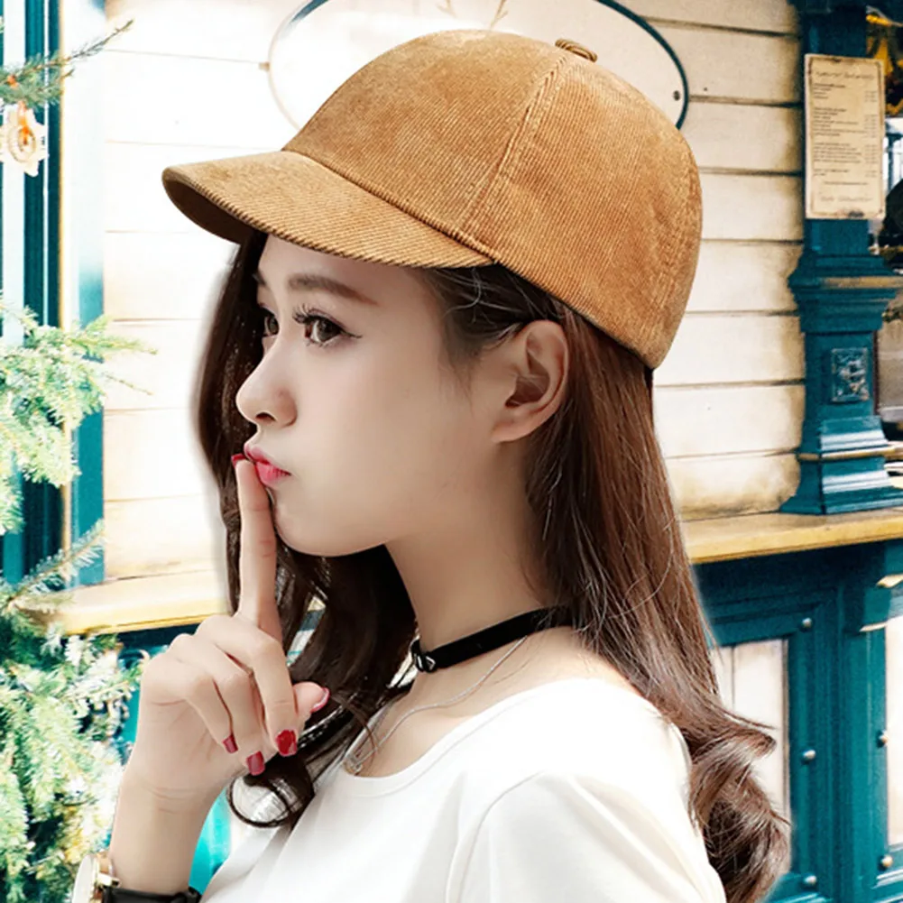 Мужская и женская Вельветовая бейсболка с регулируемым ремешком сзади, осенне-зимние шапки NFE99