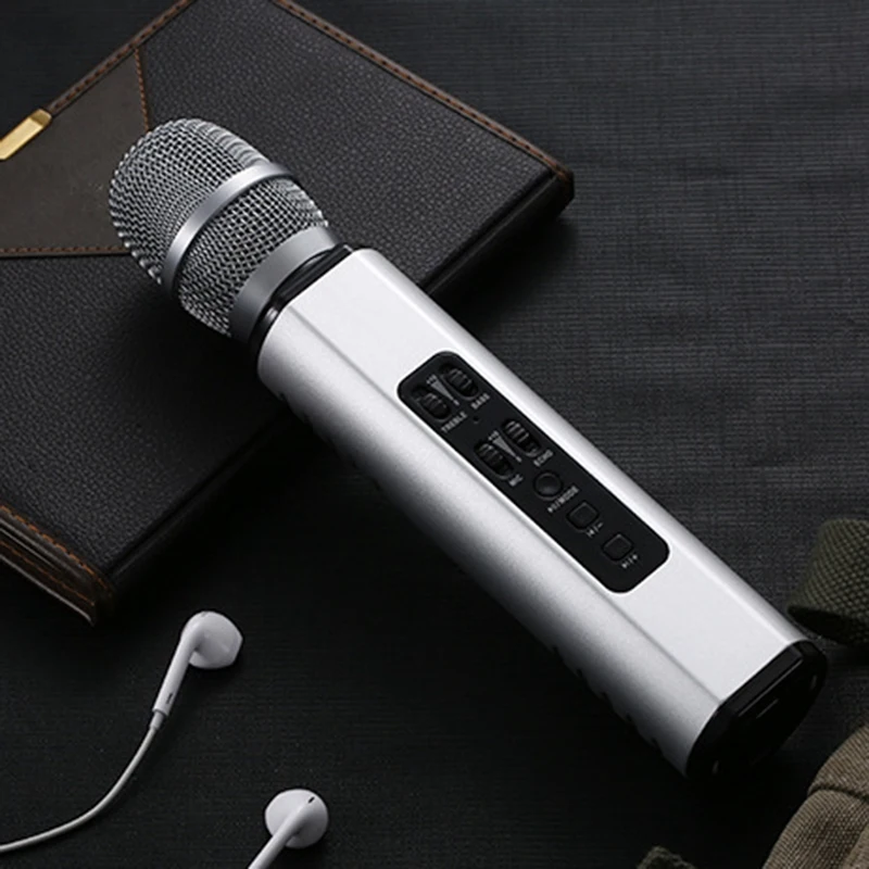 Беспроводной Bluetooth портативный микрофон караоке ручной пение машина для вечерние/встречи/речи, встроенный динамик для телефона/ПК/