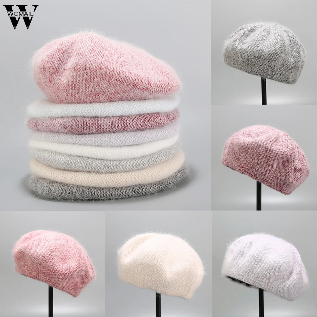 Womail, шапка с кроличьим мехом, зимняя, женская, теплая, модная, новая, дикая, удобная, boinas para mujer, повседневная, стильная, шерстяная, берет