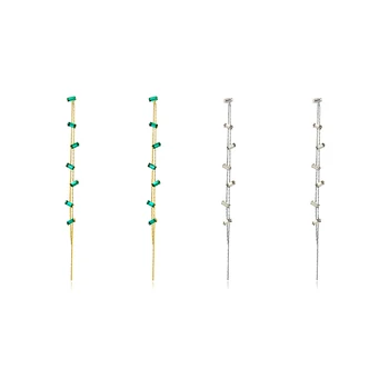 

Design Sense All-match Delicate Snake Chain Tassel Long Change Face Shape Earrings Ear Stud Earrings Female