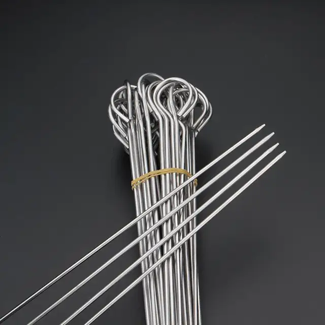 5Db Rozsdamentes Acél Nyársai Univerzális Grillnyújtók Kebab Nyársok Bbq Kemping Lapos Villák Kültéri Piknik Szerszám