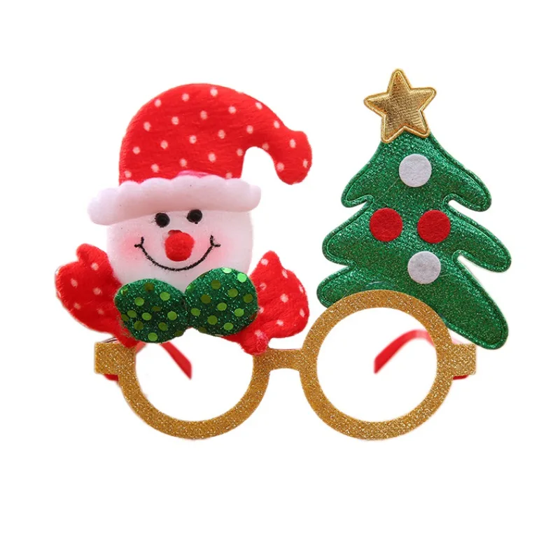 B Snowman Novelty Cartoon Christmas Eyeglasses Frame Santa Claus Reindeer Christmas Costume Decorations Gifts For Children And Adults - Цвет: B Snowman