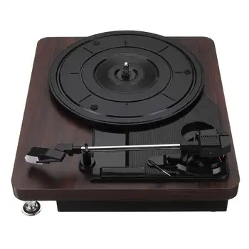 Retro Record Player 33RPM Turntable Vinyl Audio RCA R/L 3.5mm Output 4