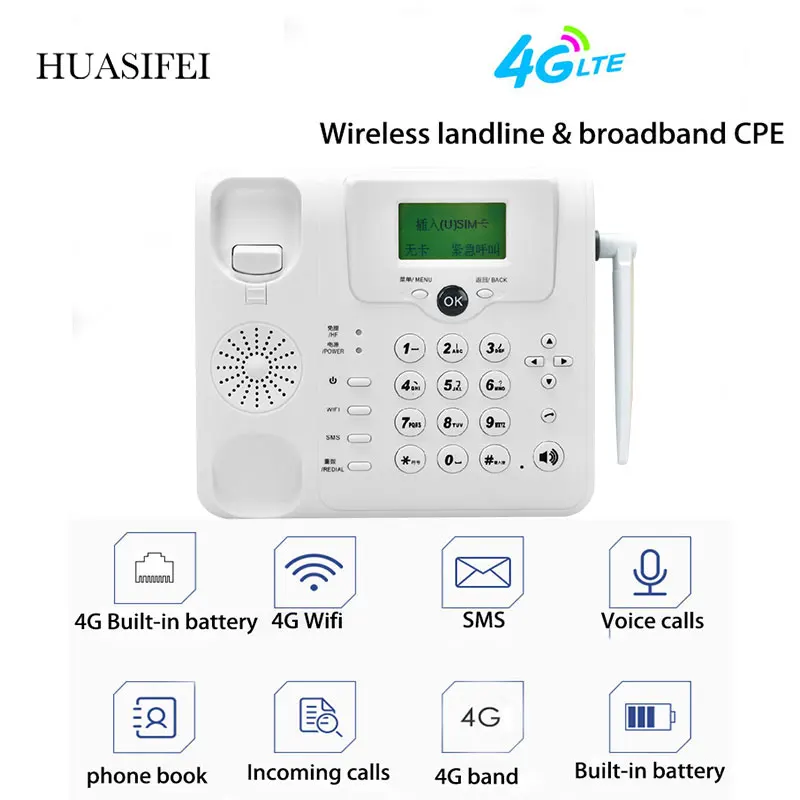 Roteador sem Fio Chamada de Voz Hotspot de Banda Wi-fi sem Fio Roteador Cartão Modem Móvel Larga Volta Linha Fixa 4g Sim 2 Computador e Escritório
