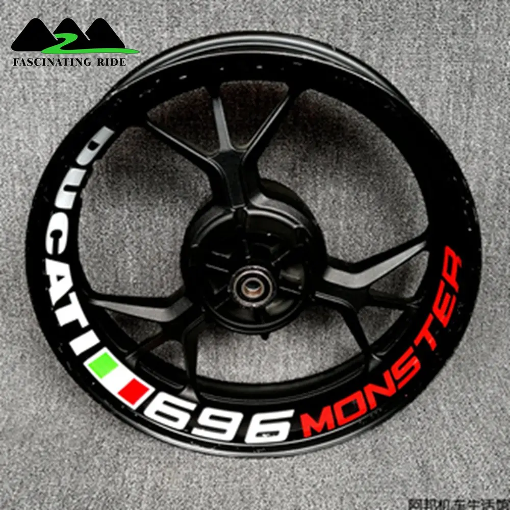 Применимый для поездок на мотоцикле Ducati 796/696/795/821/848/899/899/1200/1199/1299 Monster в байкерском стиле из водонепроницаемого материала светоотражающего стикера - Цвет: 696