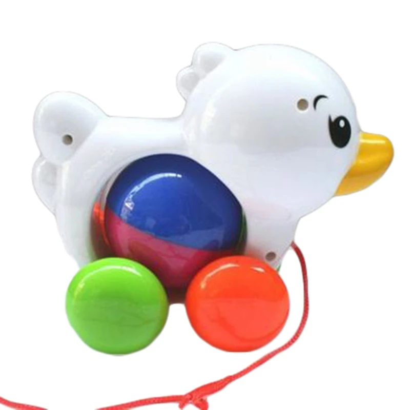 Потяните веревку Забавные милые для детей Cartton Duck Pull утенок обучающие игры игрушки-цвет случайный