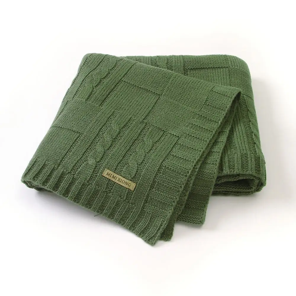 Baby Blankets Knitted Solid Color Infant Sleeping Covers for Stroller Bed Sofa Sleep Sacks 100*80cm Newborn Swaddle Wrap Blanket