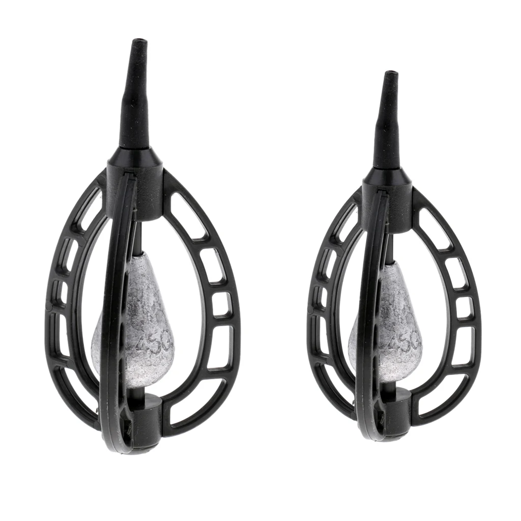 In-line Method Carp Fishing Feeder Swim Feeders Baits Trap Cage with Lead Sinker Terminal Tackle 40g 45g