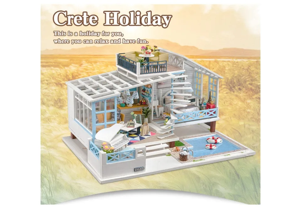 Crete Holiday DIY 3D Miniature Villa Dollhouse