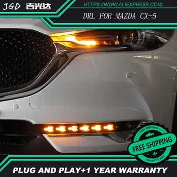 

Free shipping ! 12V 6000k LED DRL Daytime running light for Mazda CX-5 CX5 2017 fog lamp frame Fog light Car styling