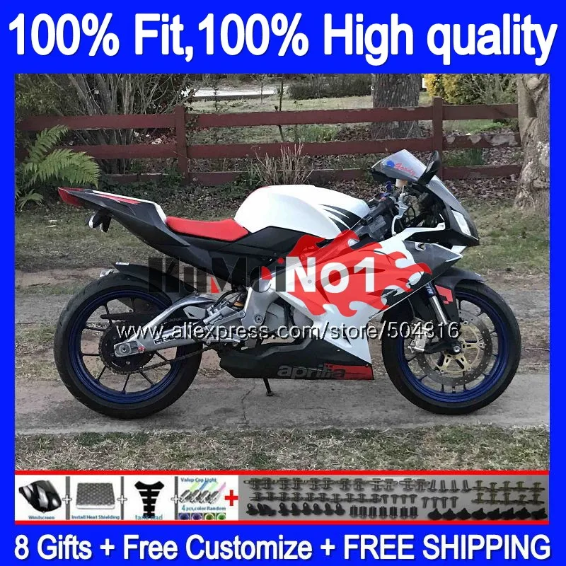 Инъекции для Aprilia RS-125 RSV125 R 34MC. 115 RS 125 2006 2007 2008 2009 2010 2011 RS125 06 07 08 09 10 11 обтекатель белого и черного цвета - Цвет: No. 1