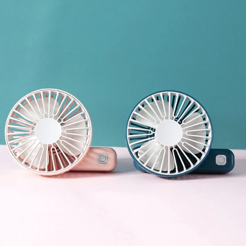4 Colors Mini Handhold Charging Small Fan Portable Silent Multi-Speed Wind Speed Fan Folding Usb Fans Party Gifts Beauty Look