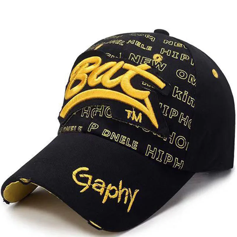 Черный Бейсбольная кепка Borduren snapback hoed voor Весна mannen vrouwen Katoen повседневные сетчатые кепки Хип-Хоп Кепка унисекс pet groothandel - Цвет: Черный