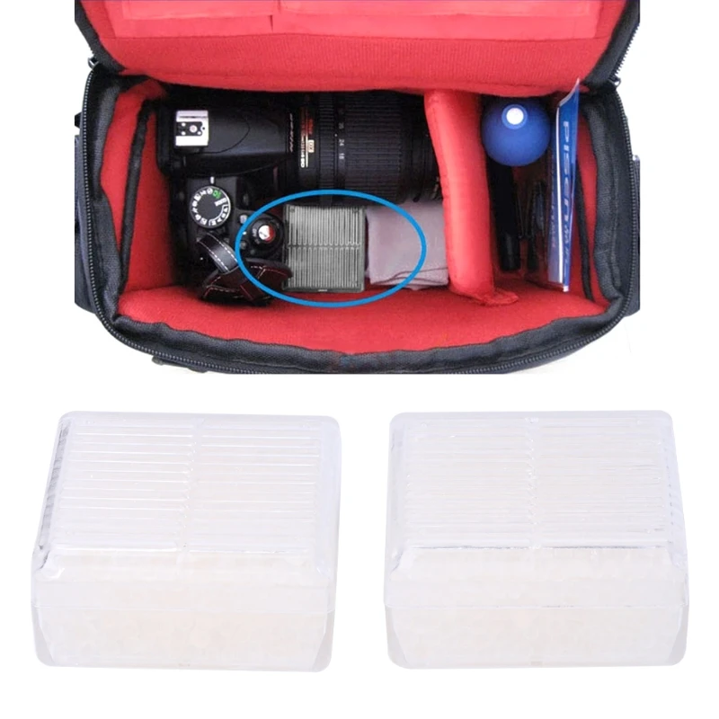 

Silica Gel Desiccant Reusable Mouldproof Beads Kit 2Pcs Dry Box For Camera White