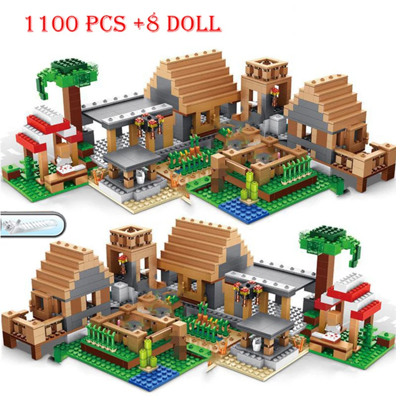 The Mountain Cave Elevator Village Tree House Building Block With Figures Compatible My World Bricks Set Gifts Toys Blocks Aliexpress