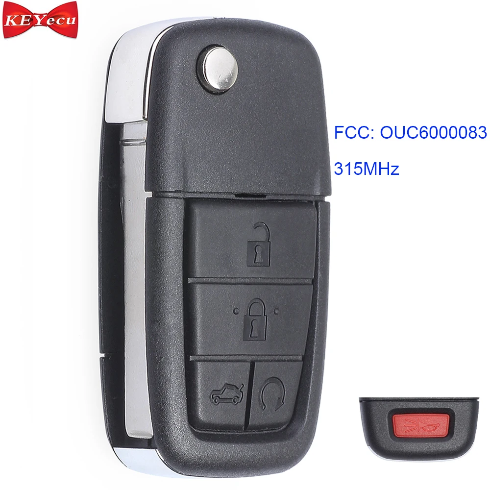 KEYECU для Pontiac G8 GT 2008 2009 2010 2011 сменный пульт дистанционного управления автомобильный брелок 315 МГц 4+ 1 кнопка OUC6000083