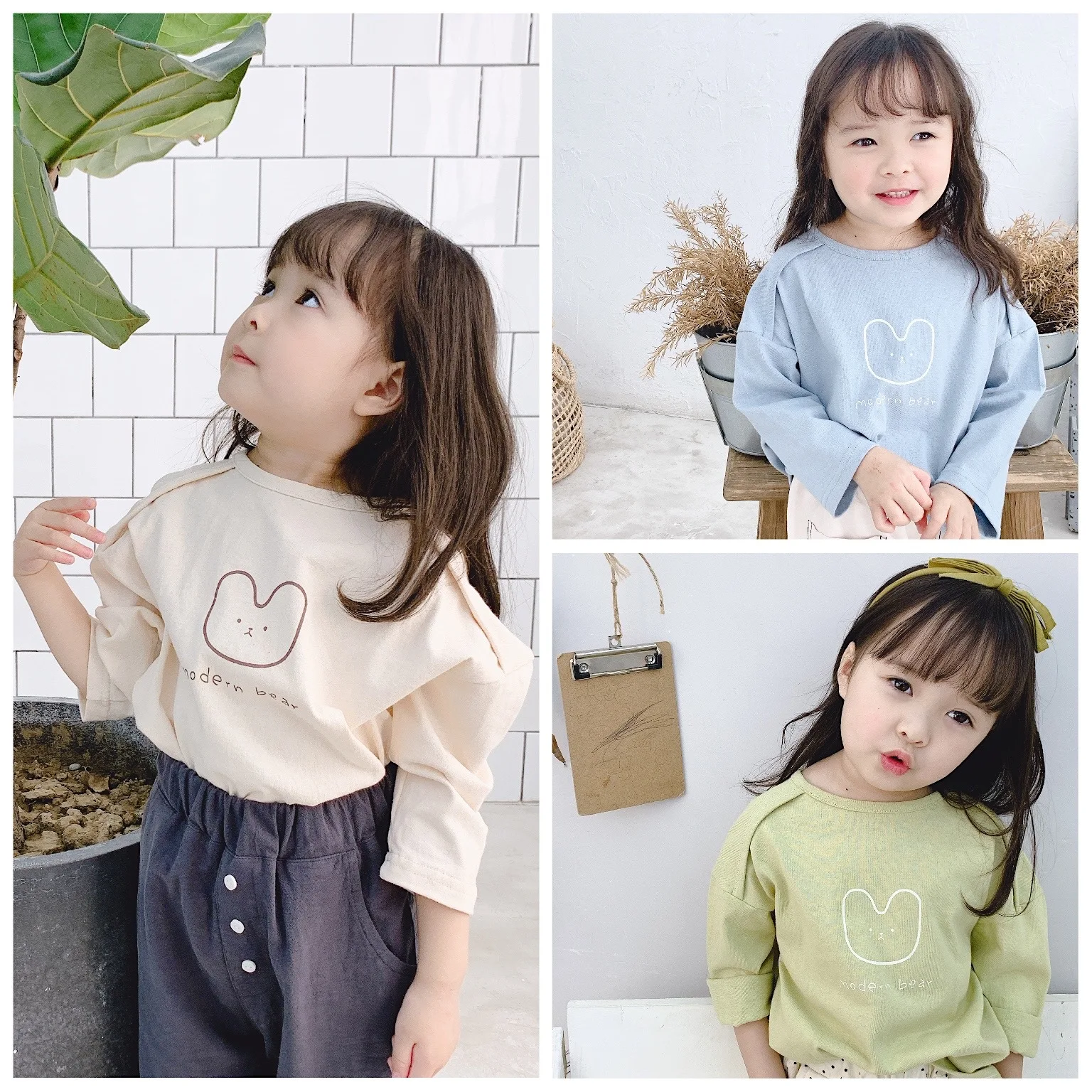 

Children's Autumn New Children's Korean-Style Printed Long-Sleeved T-shirt Base Shirt Kids Clothes Teen Girls Clothing