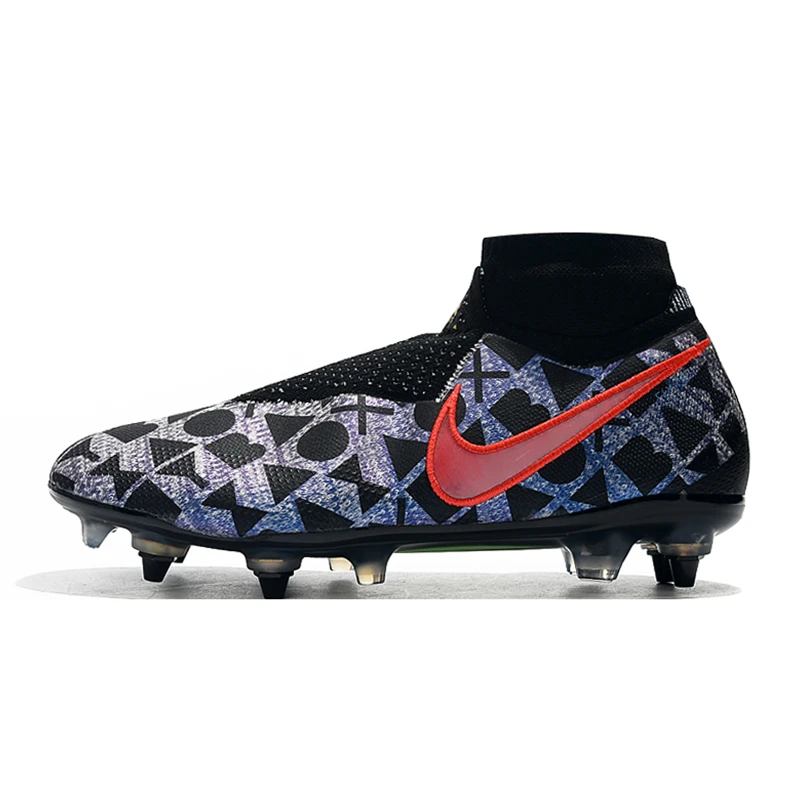 Nike Phantom VSN Elite DF SG-Pro футбольная обувь с защитой от засорения футбольная обувь с высоким голенищем бутсы уличные мужские мягкие футбольные бутсы Groud