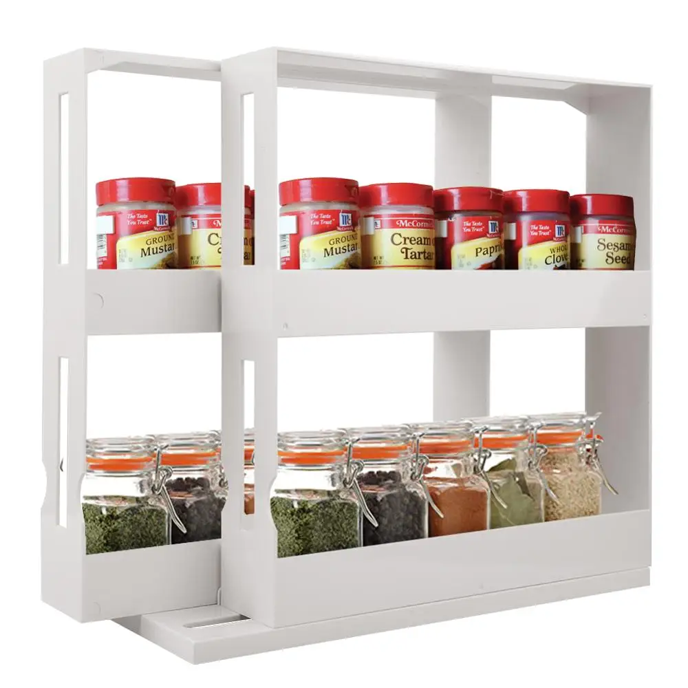 Details about   Multifunction Rotating Jars Spice Rack Kitchen Storage Holder Cabinet Organize 