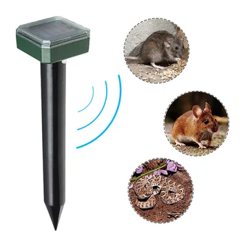 

Solar Mole Repellent Ultrasonic Powered Sonic Deterrent Groundhog Repeller Snake Rodent Gopher Spikes Chaser Pest Control