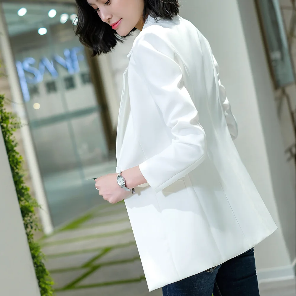 Blazer Feminino Suit Jacket Women Long-sleeved Green Coat Ol Long Solid Color 4XL Large Size White Suit Blazer Mujer YZH809882