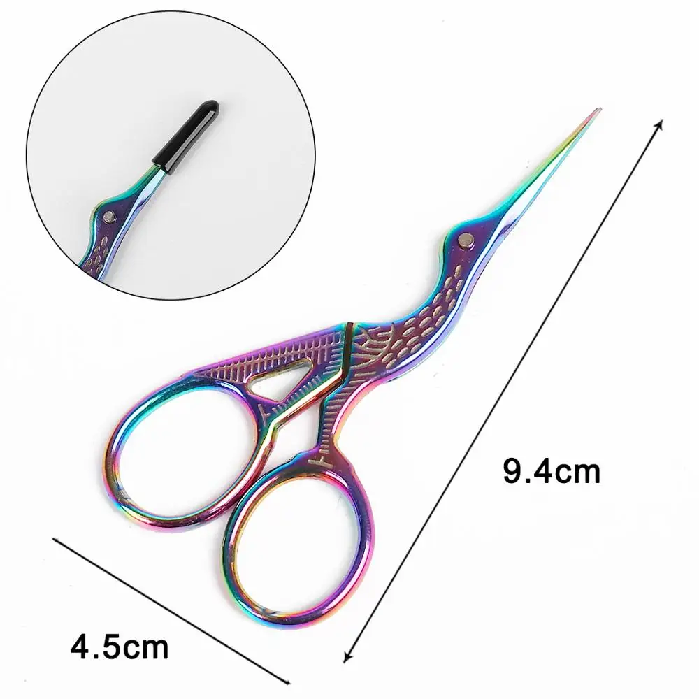 1Pc Professional Hairdressing Vintage Classic Scissors Nail Art Stork Crane Bird Cutters Styling Tools Hair Accessories 2021 5
