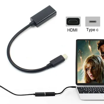 

Type-C To HDMI Adapter Cable Mini Ultra-thin USB-C Audio Video Converter For Projector Monitor Television Accessories