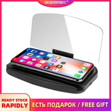 Qi Беспроводное зарядное устройство для автомобиля лобового стекла HUD Дисплей 10 Вт быстрой зарядки Универсальный автомобильный держатель телефона для iPhone samsung gps DH42