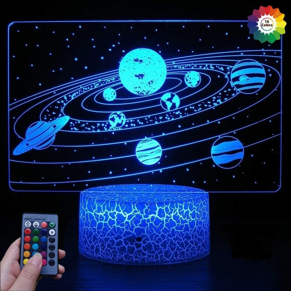 3D Lamp Illusion Space Galaxy Night Light for Kids 7 Colors