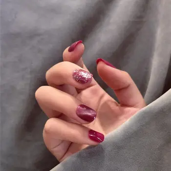 

Mysterious Cat Eye Nail Patch with Jelly Gum 24PCS Nail Art Stickers Collection Manicure Foil DIY Nailart Decal Nail Accessories