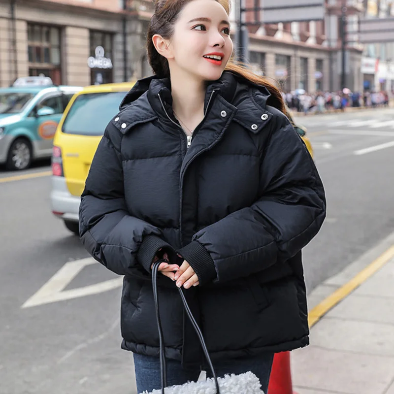 Voobuyla осенне-зимняя куртка женская парка Mujer модное пальто свободный жакет с капюшоном Женская парка Теплая Повседневная Плюс Размер Пальто