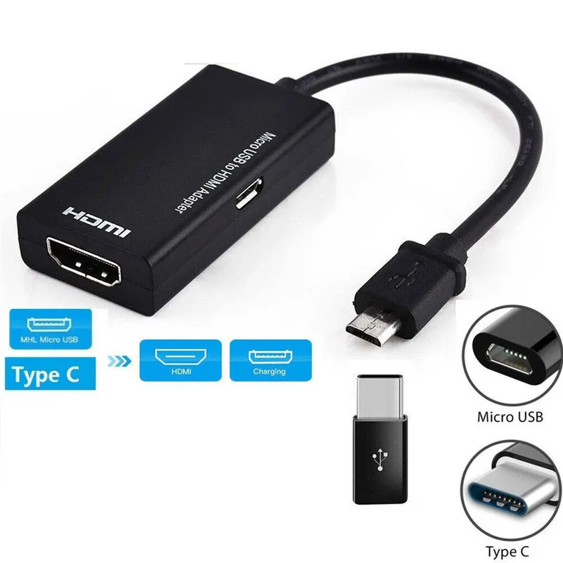Горячая микро USB мужчина к HDMI Женский Кабель-переходник для телевизора для мобильного телефона планшета