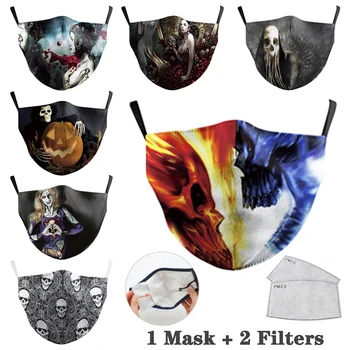 

Masks Print Cotton Face Masks Adults Mascarillas Fashion Unisex Cotton Breathable Windproof Dust-proof Mouth Reusable Facemask