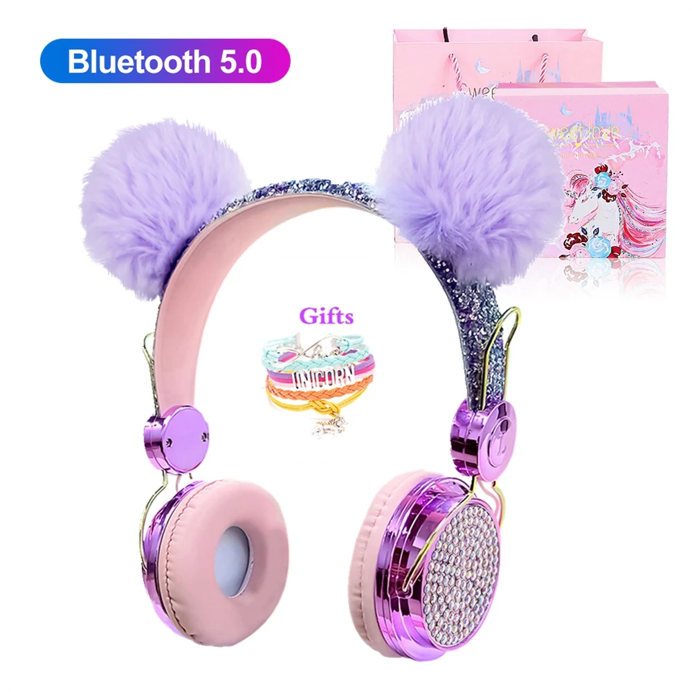 ユニコーンbluetooth 5 0子供ヘッドホンとマイクかわいいcosque女の子音楽ヘルメットラップトップcascos電話ゲーミングヘッドセット子供のギフト Bluetooth Earphones Headphones Aliexpress