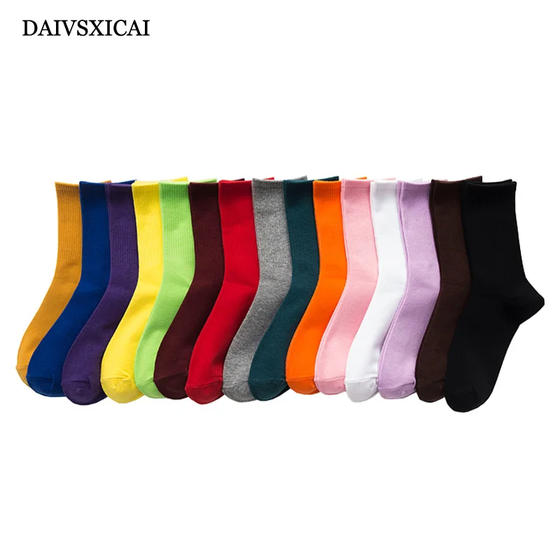 

3Pairs/lot=6Pieces Socks Ladies Solid Color Cotton Casual Female Fashion Socks Autumn Winter Candy Color Socks Women
