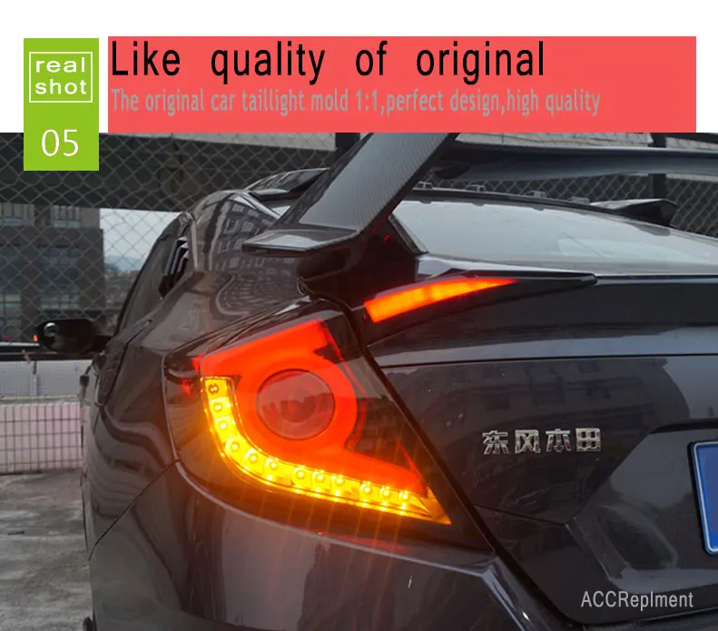 2 шт. автомобильный Стайлинг для Honda Civic задние фонари- для Civic светодиодный задний фонарь+ сигнал поворота+ тормоз+ обратный светодиодный свет