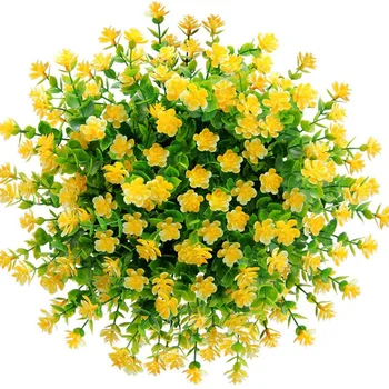 

Realistic Artificial Flowers Floral UV Resistant Plants Faux Plastic yellow