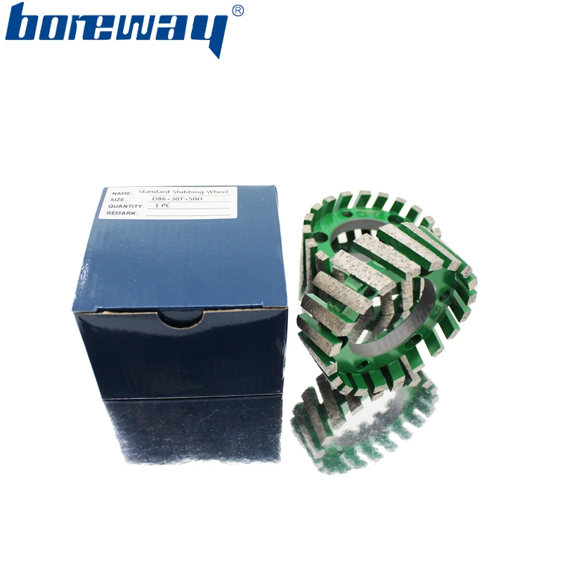 Boreway Поставка кусок D86* 30T* 50H ЧПУ сегментированного типа спекания стандартные стаббирующие колеса для гранита мрамора и другого камня