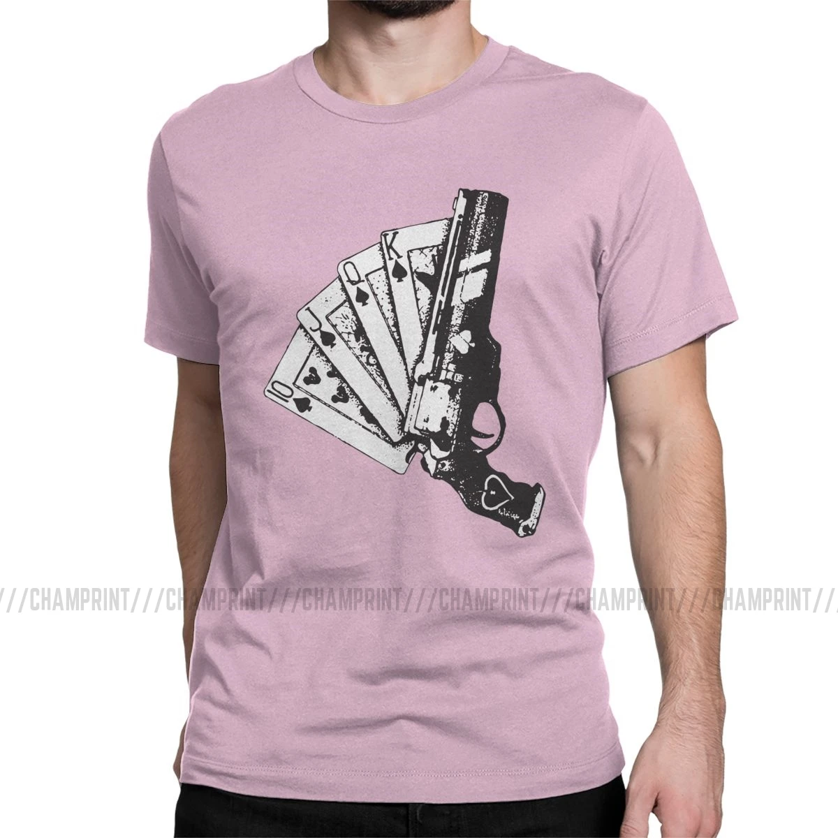 Ace Of Spades Destiny, Мужская футболка, Cayde 6, игра, потрясающая футболка, короткий рукав, круглый вырез, футболка, хлопок, идея подарка - Цвет: Розовый