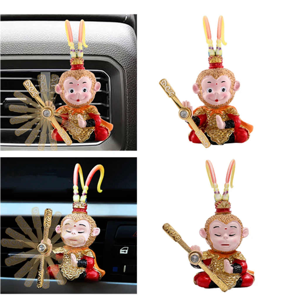 Car Charm Monkey King Car Interior Air Vent Decorations Perfume Diffuser, Creative Fragrance Air Freshener Holder Diffuser