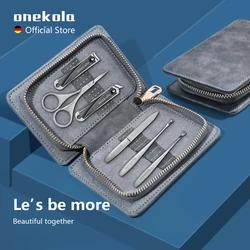 Onekola 6in1 Manicure Set Nail Clippers Tools Personal Care Sets Stainless Steel Professional Nail Scissors PU Case Kit