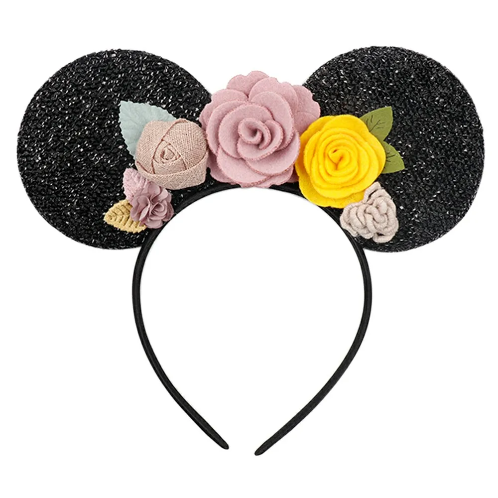 Xugar уши Минни-Маус повязки на голову для женщин девочек цветочный орнамент Детские аксессуары для волос Детская повязка на голову - Цвет: 3