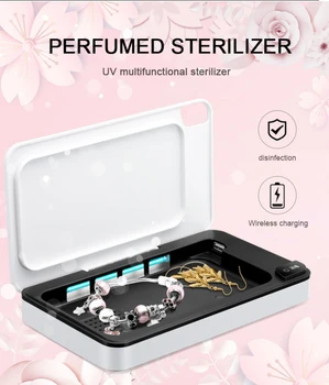 

Fashion uv sterilizer box UV ozone mobile phone mask disinfection sterilizer wireless quick charger toothbrush uvc box sterile