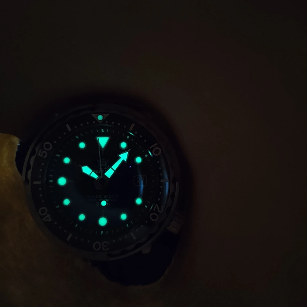 Часы Мужские автоматические механические Супер Светящиеся спортивные консервы дайвинг часы сапфировые линзы 30 бар водонепроницаемые мужские часы 007