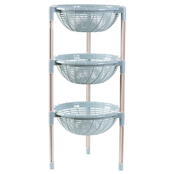 

Round Storage Rack Organizer 3 Layers Dishes Rack Fruit and Vegetable Shelf Storage Organizer Kitchen