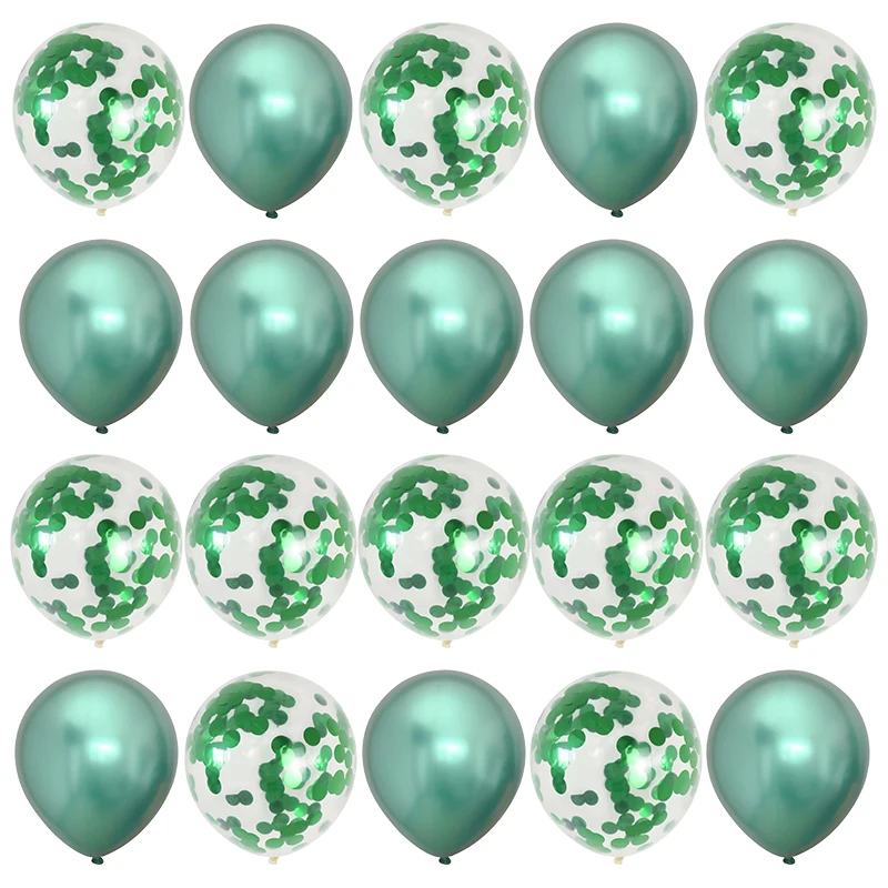 green 20 шт 12 дюймов металлические блестящие шары с золотыми Конфетти Для вечеринки в честь Дня Рождения гелиевые шары для свадьбы, фестиваля, вечерние шары - Цвет: green