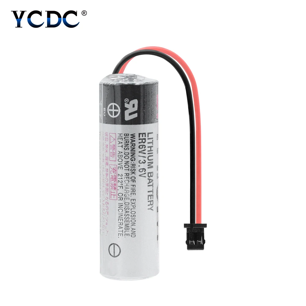 YCDC ER6V 2000mAh 3,6 V PLC батарея для Toshiba CNC система PLC контроллер литий-ионные резервные батареи