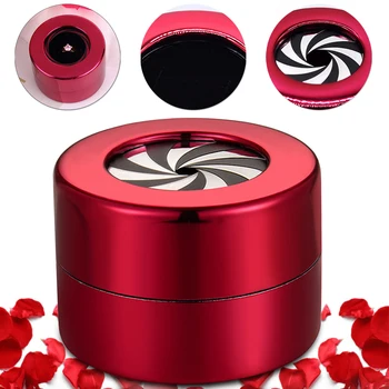 

Gift Case Mini Wedding Engagement Rotating Lifting Round Home Storage Metal Necklace Ring Box Jewelry Display Organizer Shop